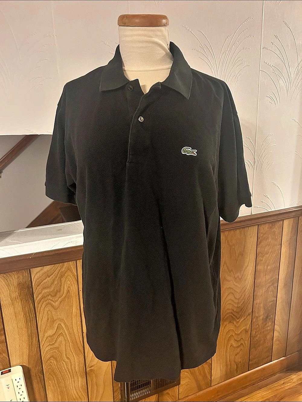 Lacoste Classic Fit Polo Cotton Polo in Black Size Large